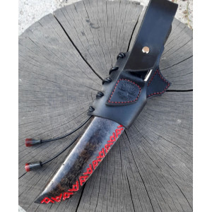 САМУРАЙ ніж ручної роботи майстра Павла Гончаренка, замовити купити в Україні, сталь - К110 в ламінаті з нержавіючої сталі 95х18 через нікель. Photo 3